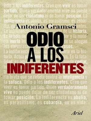 cover image of Odio a los indiferentes